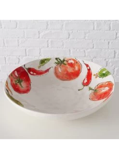 Kom "Tomaty" Wit/rood - Ø 34 Cm