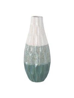 Vaas "Inma" Groen/wit - (H)35 X Ø 15 Cm