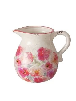 Vaas "Karella" Crème/roze - (H )19 X Ø 22 Cm